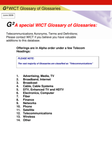 G²A special WICT Glossary of Glossaries: