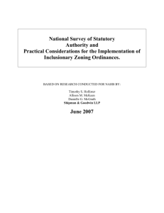 National Survey of Statutory Authority and Practical Considerations