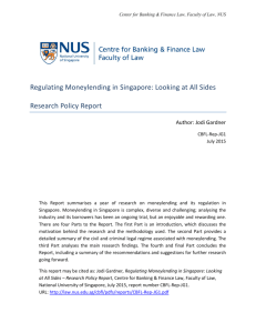 Regulating Moneylending in Singapore: Looking at