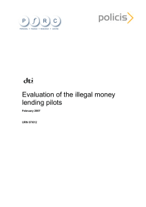 Evaluation of the illegal money lending pilots