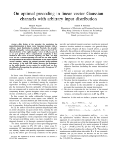 On optimal precoding in linear vector Gaussian channels with
