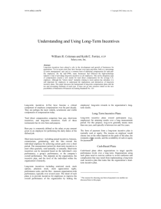 Understanding and Using Long-Term Incentives