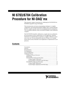NI 6703/6704 Calibration Procedure for NI