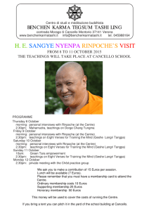 he sangye nyenpa rinpoche's visit