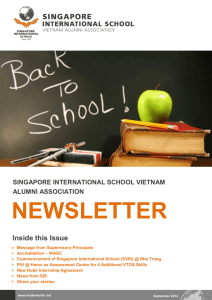 NEWSLETTER - Singapore International School @ Van Phuc