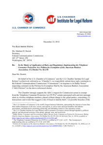 Joint Chamber and ILR Comments on TCPA Petition of the