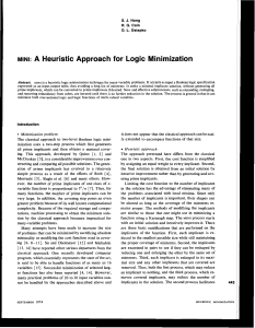 MINI: A Heuristic Approach for Logic Minimization