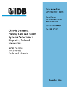 Chronic Diseases, Primary Care and Health Systems Performance