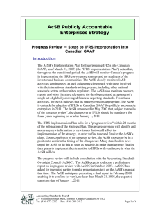 AcSB Strategy for Publicly Accountable Enterprises