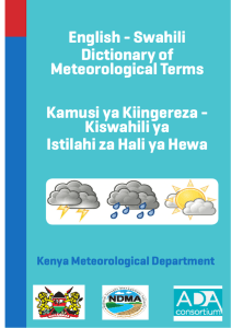 English - Swahili Dictionary of Meteorological Terms Kamusi ya