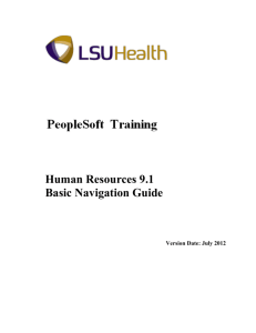 Human Resources 9.1 Basic Navigation Guide