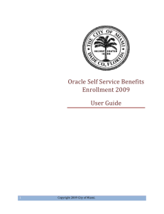 Oracle Self Service Benefits Enrollment 2009 User Guide