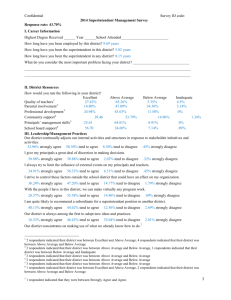 2014 Superintendent Management Survey