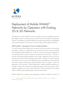 Deployment of Mobile WiMAX™ Networks by Operators