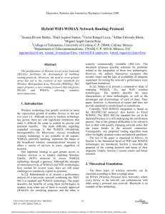 Hybrid WiFi-WiMAX Network Routing Protocol