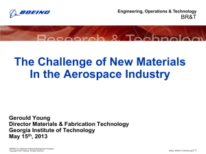 The Challenge of New Materials In the Aerospace Industry