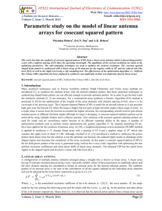 Parametric study on the model of linear antenna arrays for cosecant