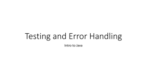 Testing and Error Handling