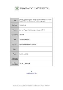 Liberty and Pornography: An Examination of the Use of John Stuart