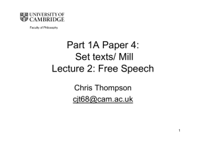 Part 1A Paper 4 Mill lecture 2