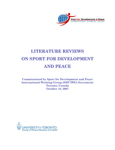 Sport For Development Literature Reviews
