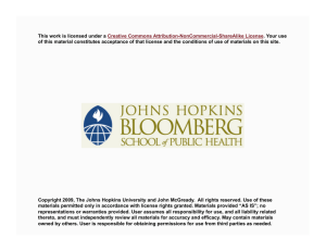 Copyright 2009, The Johns Hopkins University and John McGready