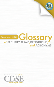 Glossary of Security Terms, Definitions, and Acronyms