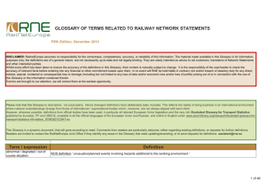 Network Statement Glossary