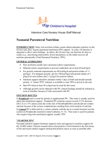 Neonatal Parenteral Nutrition - UCSF Benioff Children's Hospital