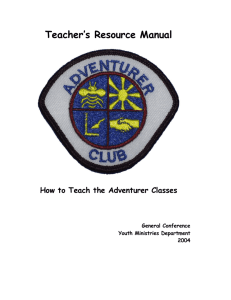 Adventurer Teacher Resources Manual