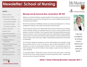 School of Nursing Newsletter: Sept 2014