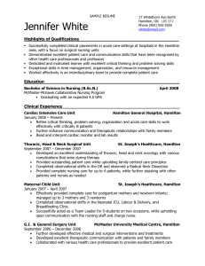 Sample Resume for Nurses and Nursing Students