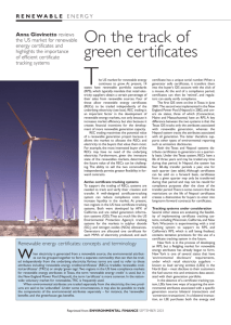 On the track of green certificates