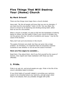 Five Things That Will Destroy Your (Home) Church