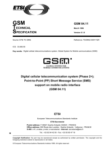 GSM 04.11 - Version 5.1.0