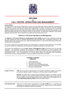 Diploma in Call Centre and Management