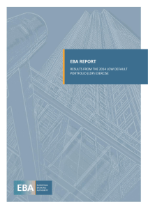 EBA results from the 2014 Low Default portfolio (LDP) exercise