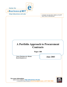 A Portfolio Approach to Procurement Contracts