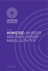 homicide: murder and involuntary manslaughter
