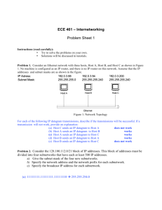 ECE 461 – Internetworking Problem Sheet 1