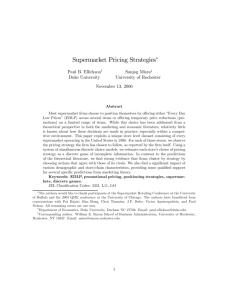 Supermarket Pricing Strategies - Stanford Graduate School of