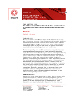 ROI CASE STUDY MICROSOFT GREAT PLAINS THE BELL GROUP