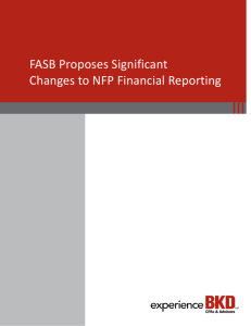 FASB Proposes Significant Changes to NFP Financial