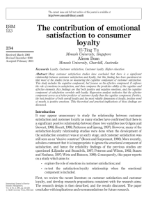 The contribution of emotional satisfaction to consumer loyalty