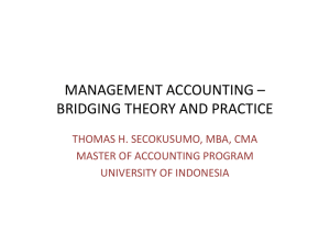 management accounting – bridging theory and practice