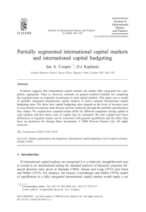 Partially segmented international capital markets and international