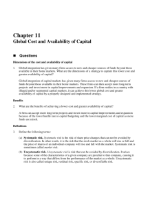 Chapter 11 Global Cost and Availability of Capital