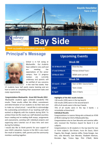 Principal's Message - Sydney Secondary College Blackwattle Bay