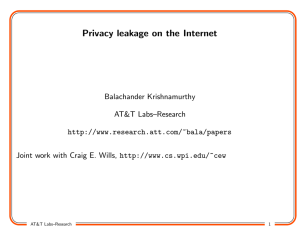 Privacy leakage on the Internet