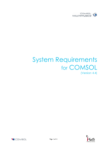 System Requirements for COMSOL